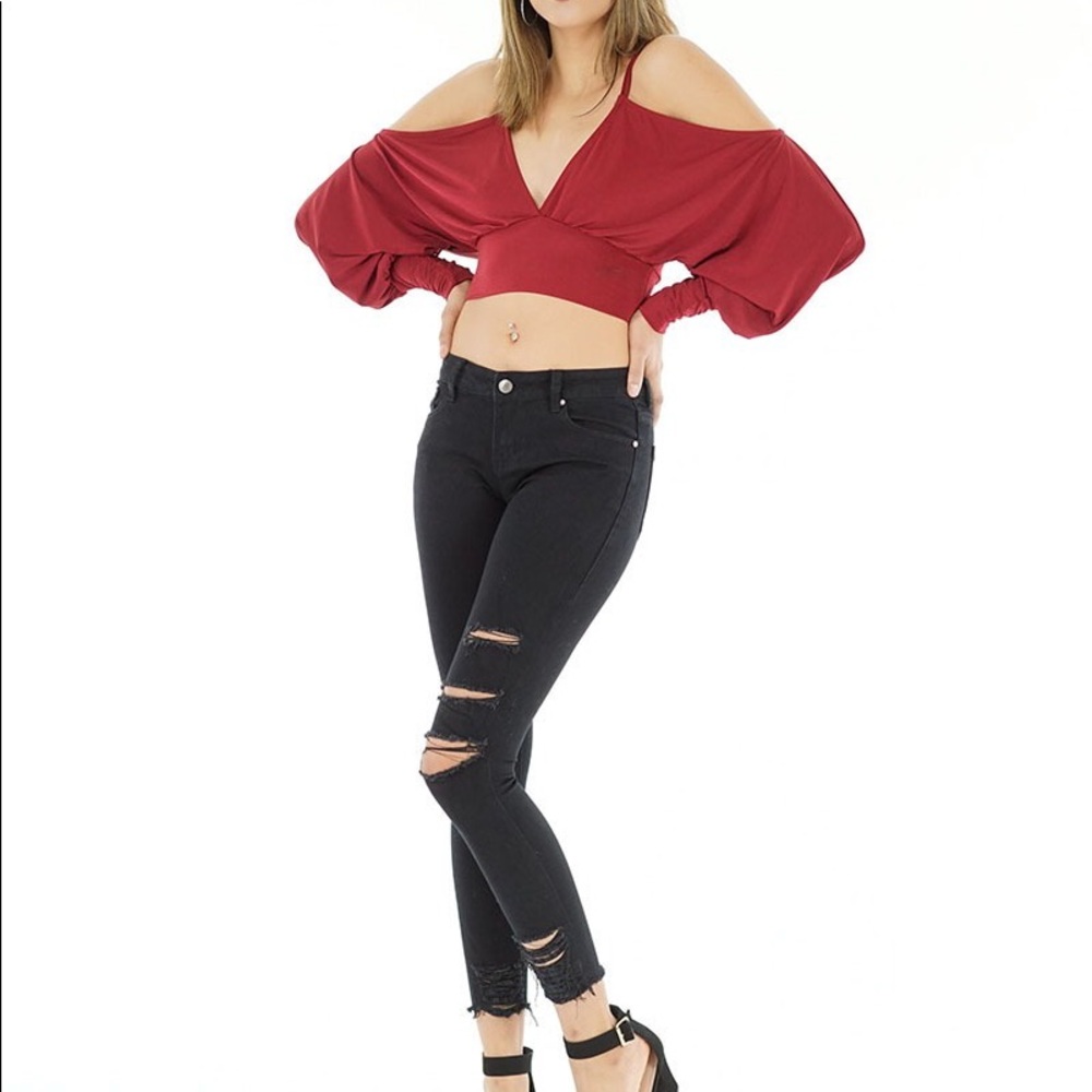 ANKLET BLACK RIP JEANS SIZE 9